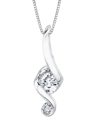 Sirena Diamond Swirl 18" Pendant Necklace (1/2 Ct. T.w.) In 14k White Gold
