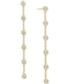 Macy's Diamond Bezel Linear Drop Earrings (1/10 Ct. T.w.) In Sterling Silver, 14k Gold-plated Sterling Silv In Yellow