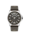 TIMBERLAND MENS 3 HANDS DATE GREY GENUINE LEATHER STRAP WATCH 45MM