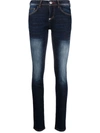 Philipp Plein Stonewashed High-waisted Jeggings In Blue