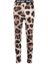 Philipp Plein Leopard-print Biker Leggings In Black