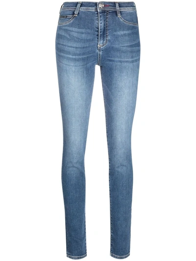 Philipp Plein Super-high Waisted Skinny Jeans In Blue