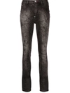Philipp Plein Stonewashed Super High-waisted Jeggings In Black