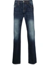 PHILIPP PLEIN INSTITUTIONAL MID-RISE STRAIGHT-LEG JEANS