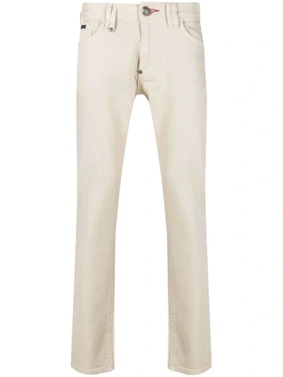 Philipp Plein Elasticated-waist Denim Jeans In Neutrals