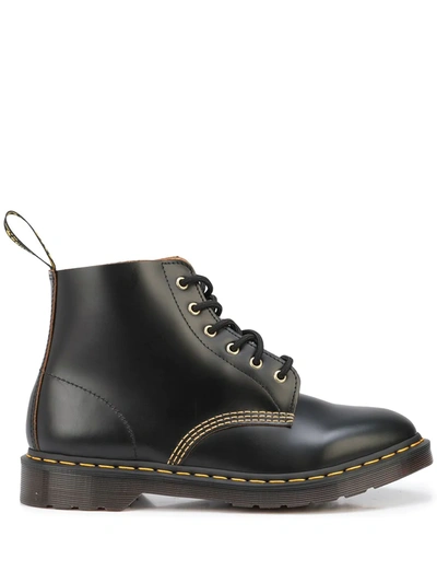 Dr. Martens' 101 Archive Leather Ankle Boots In Schwarz