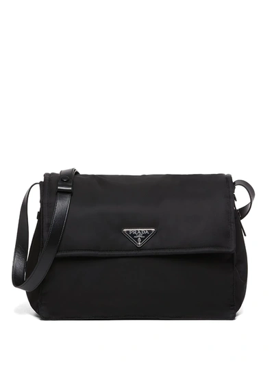 Prada Re-nylon Large Padded Shoulder Bag In Black