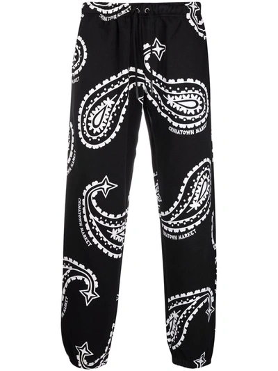 Chinatown Market X 4hunnid Paisley-print Track Pants In Schwarz