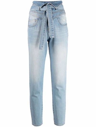 Philipp Plein High-waist Slim-cut Jeans In Blau