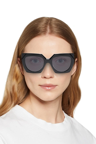 Ganni Oversized Square-frame Acetate Sunglasses In Black