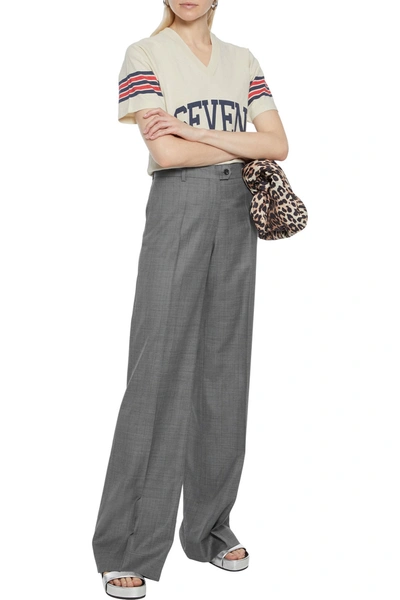 Paul Smith Checked Wool Wide-leg Trousers In Grey