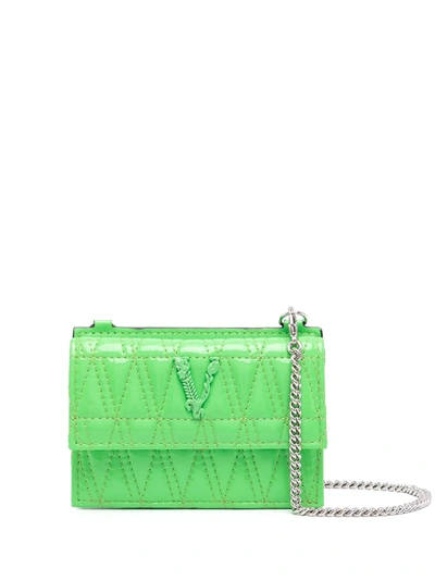 Versace Virtus Quilted Wallet In Grün