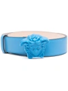 Versace Medusa Head Leather Belt In Blau