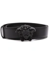 Versace Medusa Head Buckle Belt In Schwarz