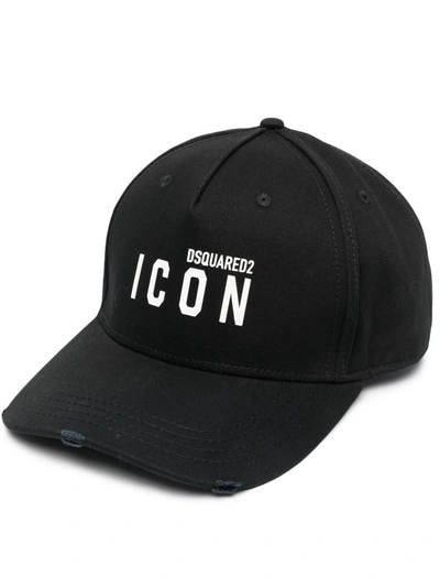 Dsquared2 Logo-print Six-panel Cap In Schwarz