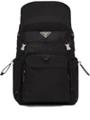 Prada Re-nylon And Saffiano Leather Backpack In Schwarz