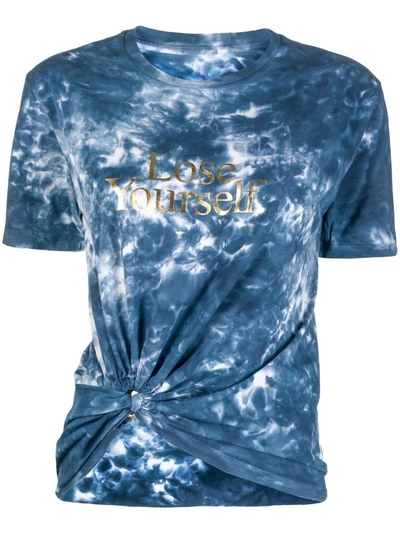 Paco Rabanne Womens Batik Beachwear Peter Saville X Tie Dye-print Cotton-jersey T-shirt M In Blue