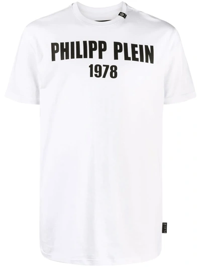 Philipp Plein Short-sleeve Crew Neck T-shirt With Bold Logo In White