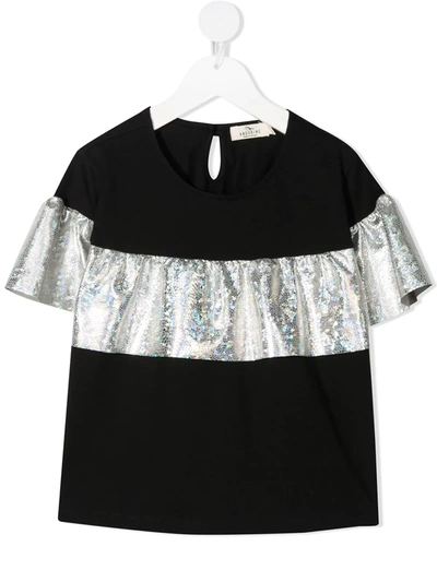 Andorine Teen Embellished Short-sleeved T-shirt In Black