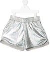 ANDORINE TEEN IRIDESCENT DRAWSTRING TRACK SHORTS