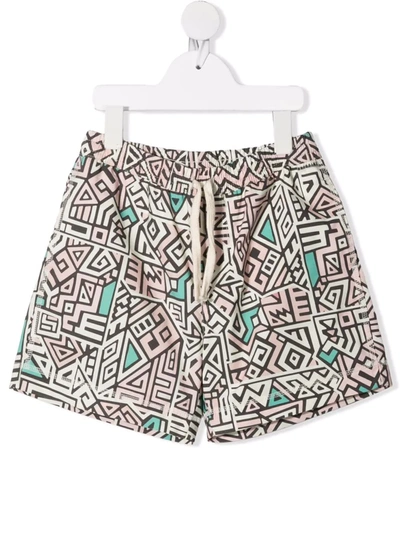 Andorine Teen Geometric Print Shorts In Neutrals