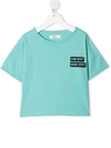 Andorine Teen Logo Crew-neck T-shirt In Green