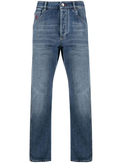 Brunello Cucinelli Straight Leg Classic 5 Pockets Jeans In Denim Medio