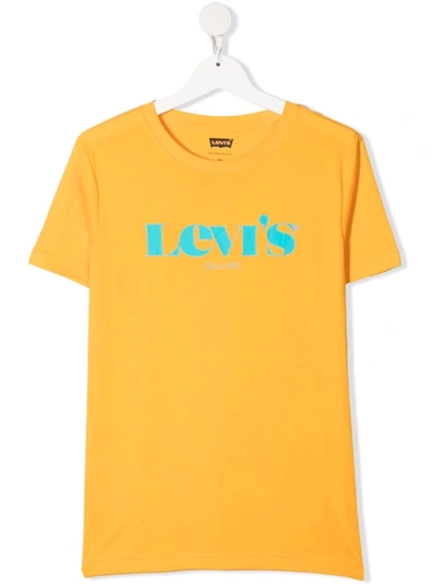 Levi's Kids' Logo-print Cotton T-shirt In Yellow