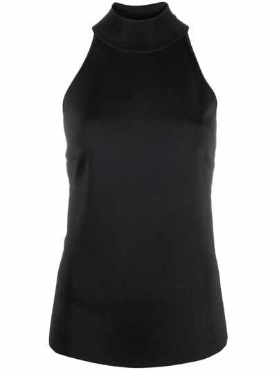 Givenchy Cutout Knitted Turtleneck Top In Black