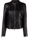 Patrizia Pepe Biker Panelled Jacket In Black