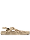 Nomadic State Of Mind Strappy Woven Sandals In Sage Green