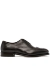 Ferragamo Dark Brown Leather Poveda Brogues In Braun