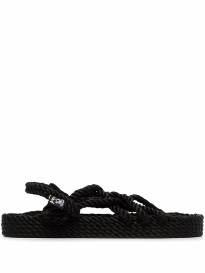 Nomadic State Of Mind Strappy Woven Sandals In Schwarz