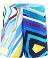 Formy Studio Stripe-print High-waisted Shorts In Blue