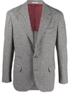 BRUNELLO CUCINELLI SINGLE-BREASTED HERRINGBONE BLAZER