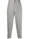 BRUNELLO CUCINELLI HIGH-WAISTED ANKLE-GRAZER TROUSERS