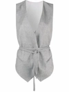 Brunello Cucinelli Sleeveless Belted Waistcoat In Grau