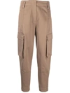 Brunello Cucinelli Cropped Cargo Trousers In Braun