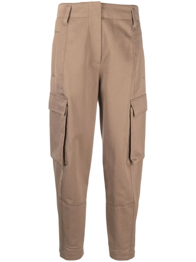 Brunello Cucinelli Cropped Cargo Trousers In Braun