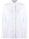 Brunello Cucinelli Bead-embellished Cotton-blend Poplin Shirt In Weiss