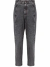 Brunello Cucinelli High-waisted Straight-leg Jeans In Schwarz