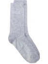 Brunello Cucinelli Ribbed Mid-length Socks In 灰色