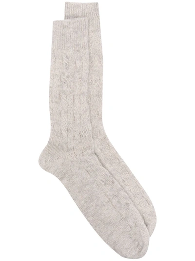 Brunello Cucinelli Glittered Ankle Socks In Neutrals