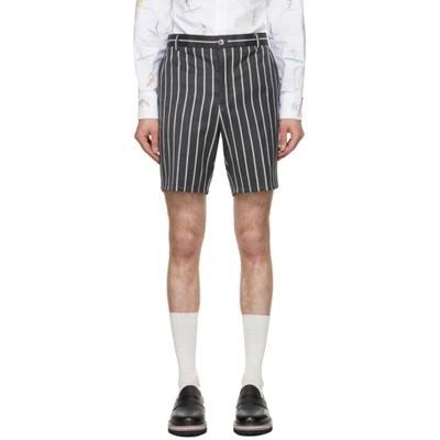 Thom Browne Grey Wool Striped Shorts