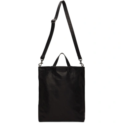 Ann Demeulemeester Embossed-logo Leather Tote Bag In Black