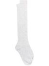 Brunello Cucinelli Ribbed Ankle Socks In Grey