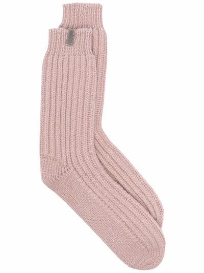 Brunello Cucinelli Cashmere-knit Socks In Pink
