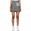 Thom Browne Grey Wool 4-bar Pleated Miniskirt In 035 Med Gre