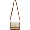 Saint Laurent Solferino Small Cotton-canvas And Leather Shoulder Bag In 9380 Beige/brick