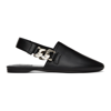 Givenchy Chain-embellished Leather Slingback Flats In 001 Black